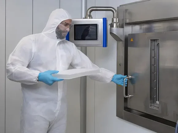 Freeze drying isolation of APIs in the containment area of CordenPharma Frankfurt.